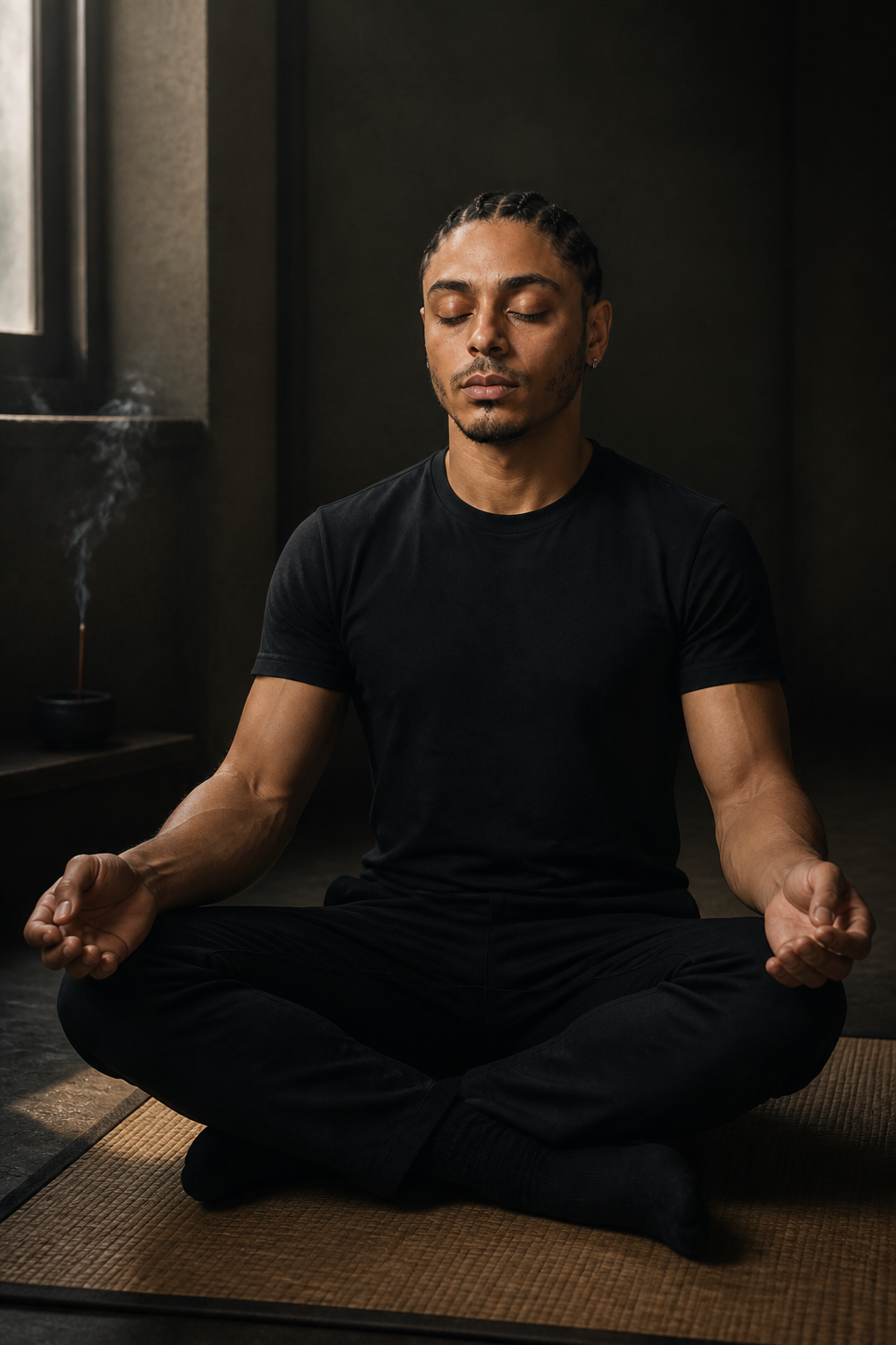 L Marshall in meditation