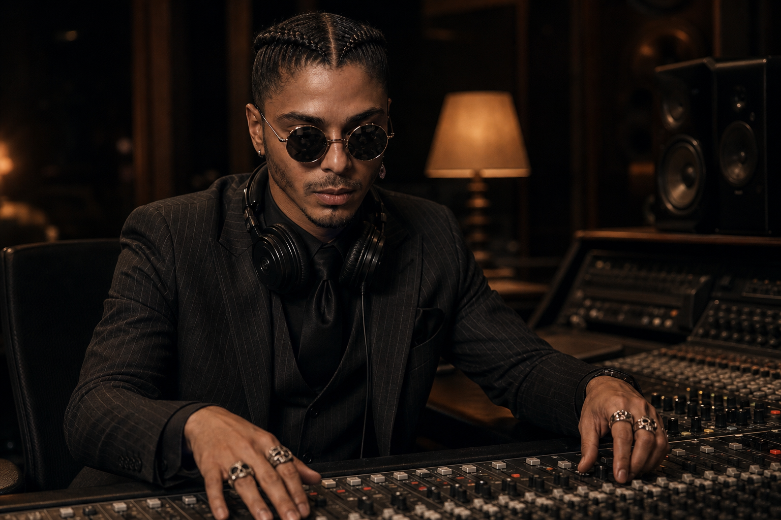 L Marshall in the studio
